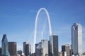 City Dallas skyline and Margaret Hunt Hill Bridge