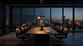 city dark conference room Royalty Free Stock Photo