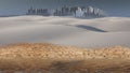 City in desert distance