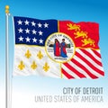 City of Detroit flag, Michigan, United States Royalty Free Stock Photo