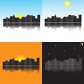 The city at different times of day Royalty Free Stock Photo