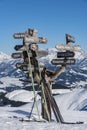 City distance sign alps background Austria