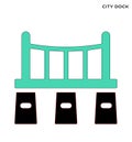 City dock icon editable symbol design