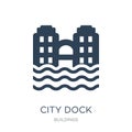 city dock icon in trendy design style. city dock icon isolated on white background. city dock vector icon simple and modern flat