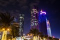 The city of Doha, Qatar at night