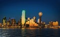 City of downtown Dallas Texas at dusk Royalty Free Stock Photo