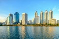 City downtown at dusk, Bangkok,Thailand. Royalty Free Stock Photo