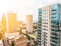 City Downtown. Skyline or skyscrapers.  Beautiful American cityscape. Glass and reinforced concrete Residential and commercial bui Royalty Free Stock Photo