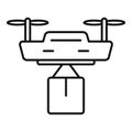 City drone delivery icon, outline style