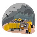 City dump, landfill. Solving environmental problems of cities