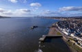 City of Dundee in Scotland, aerial view, cityscape