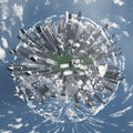 City Earth with Clouds Royalty Free Stock Photo