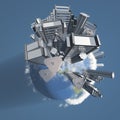 City Earth with Clouds Royalty Free Stock Photo