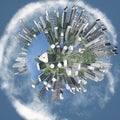 City Earth with Clouds Royalty Free Stock Photo