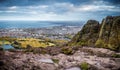 City of Edinburgh from Arthur`s Seat Royalty Free Stock Photo