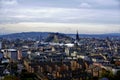 City of Edinburgh panorama with castle