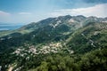 Aerial view of small village of Egklouvi, Lefkada Royalty Free Stock Photo