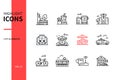 City elements - line design style icons set Royalty Free Stock Photo