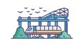City Elevated Train Transport, Urban Infrastructure, vector design Generative AI Royalty Free Stock Photo
