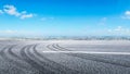 Asphalt road and Shanghai city skyline Royalty Free Stock Photo