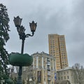 City environment. Accomplishment. Architecture. Pushkin Boulevard city of Donetsk. Royalty Free Stock Photo