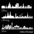 City in Europe - Bonn, Hamburg, Berlin. Detailed architecture. Trendy vector illustration.