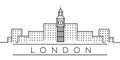 City of Europe, London line icon on white background