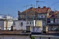 City in Europe the roof of a house window antenna sun in summer Belgrade Royalty Free Stock Photo