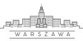 City of Europe, Warszawa line icon on white background