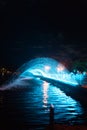 City evening fountain.