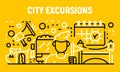 City excursion banner, outline style