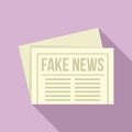 City fake news newspaper icon, flat style Royalty Free Stock Photo