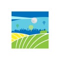 City and farming illustration design vector