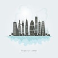 City financial center,vector Illustration