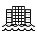 City flood icon, simple style