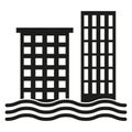 City flood icon. Vector illustration. EPS 10.