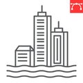 City flood line icon