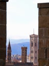 city of FLORENCE in Italy with the bell tower of GIOTTO Royalty Free Stock Photo