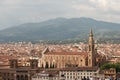 City of Florence panoramic view . Basilica of Santa Croce in Florence