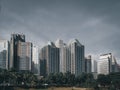 City Forest of GBK Senayan with buildings background at SCBD Royalty Free Stock Photo