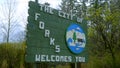 The City of Forks welcomes you - FORKS, WASHINGTON - APRIL 13, 2017 - travel photography