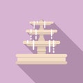 City fountain icon flat vector. Water garden fountain