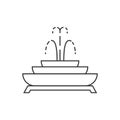 City fountain line icon