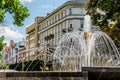 City fountain on a summer day