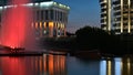 City fountains night time illumination