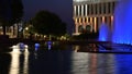 City fountains night time illumination