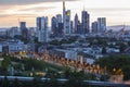 City Frankfurt am Main - business capital of Germany at the twilight light Royalty Free Stock Photo
