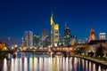 City of Frankfurt am Main skyline at night, Frankfurt, Germany.