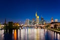 City of Frankfurt am Main skyline at night, Frankfurt, Germany. Royalty Free Stock Photo