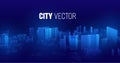City future vector background. Cyberspace futuristic city in game. Cyberspace matrix technology